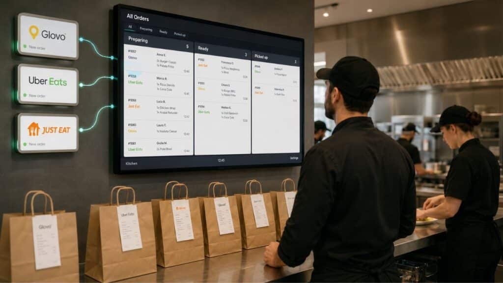 Adiós a la barra llena de tablets: centraliza todos tus pedidos de delivery en el TPV 2 gestion pedidos delivery cocina restaurante